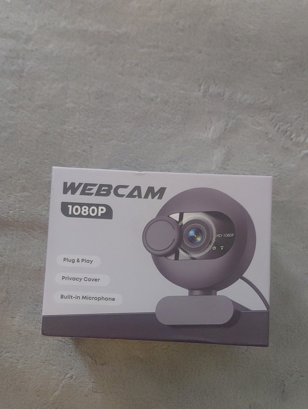 WEBCAM 1080P Privacy Cover Built-in Microphone - Gray